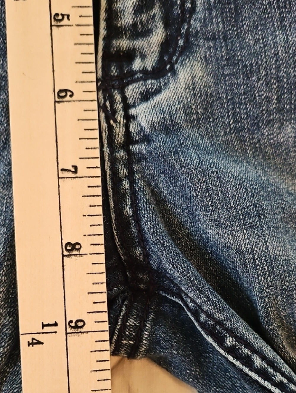 Indigo Rein Ankle Two Button Patched Distressed Jeans -Size 5 - Picture 4 of 10